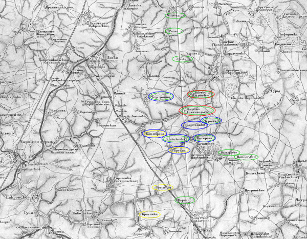 Карта Шуберта, Царёво и его окрестности